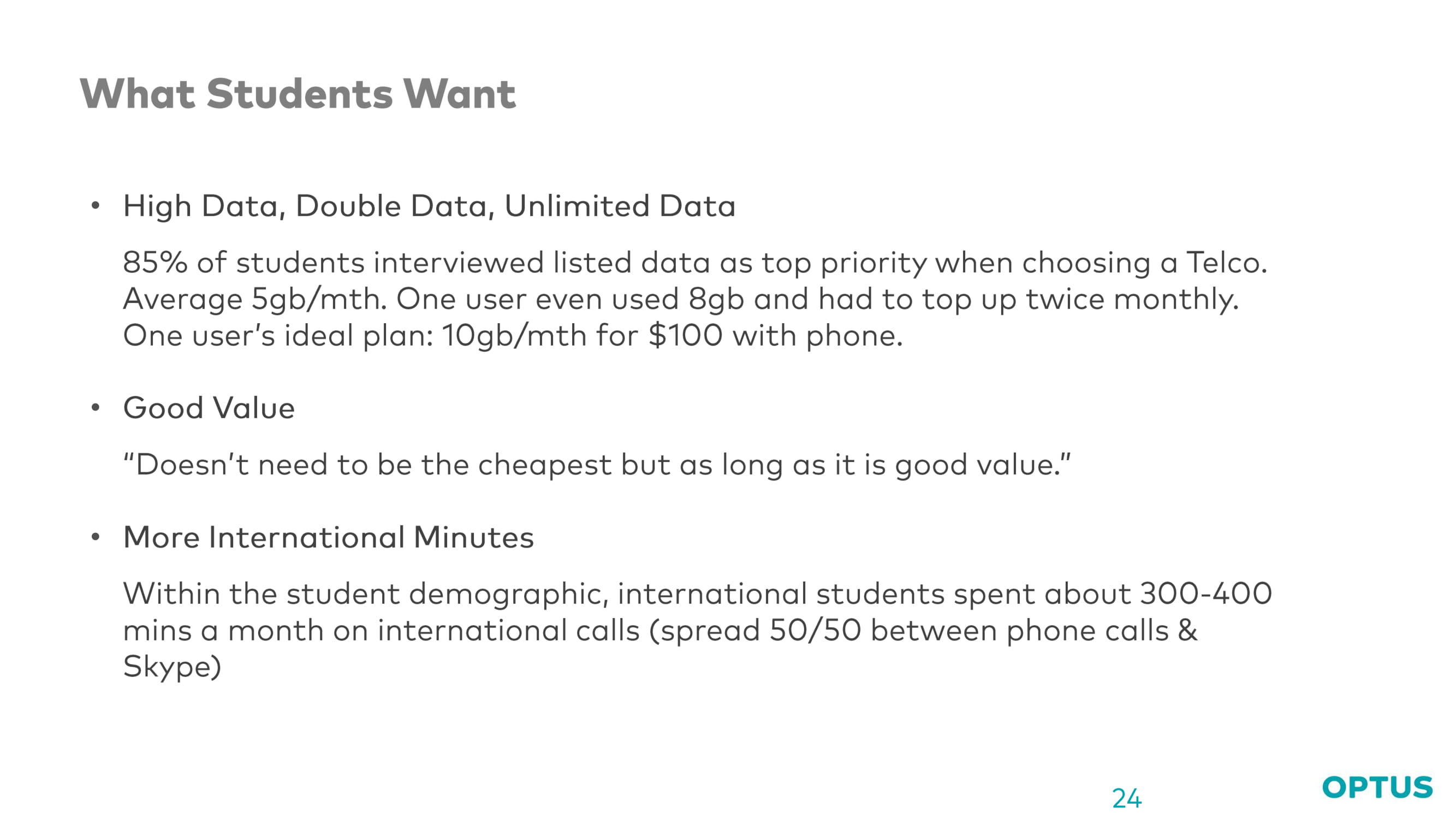 Optus case study slide 24