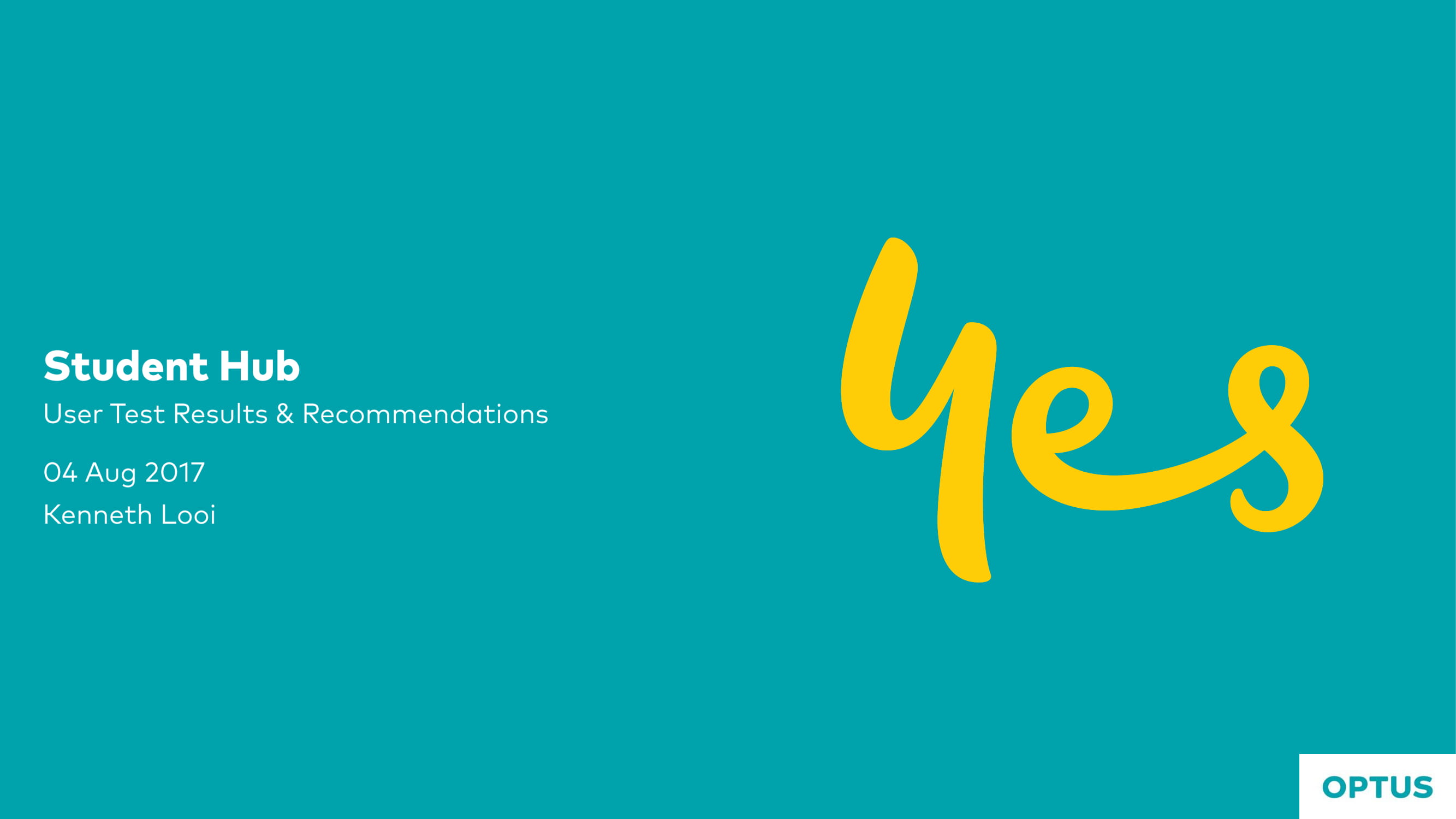 Optus — UX customer research program — Student Hub